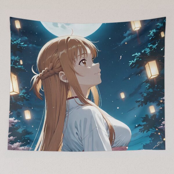 Item preview, Asuna Sword Art Online Moonlit Yukata Lanterns designed and sold by Williamhallano.