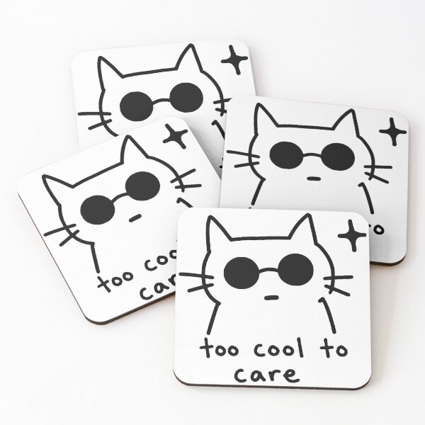 Item preview, Too Cool To Care Funny Minimalist Cat designed and sold by Doodlywood.