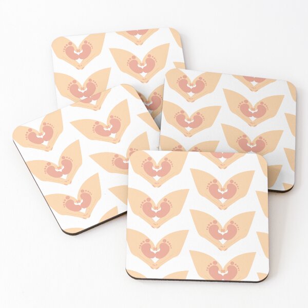 Item preview, Baby Footprints in Heart Shaped Hands Illustration designed and sold by Markedin.