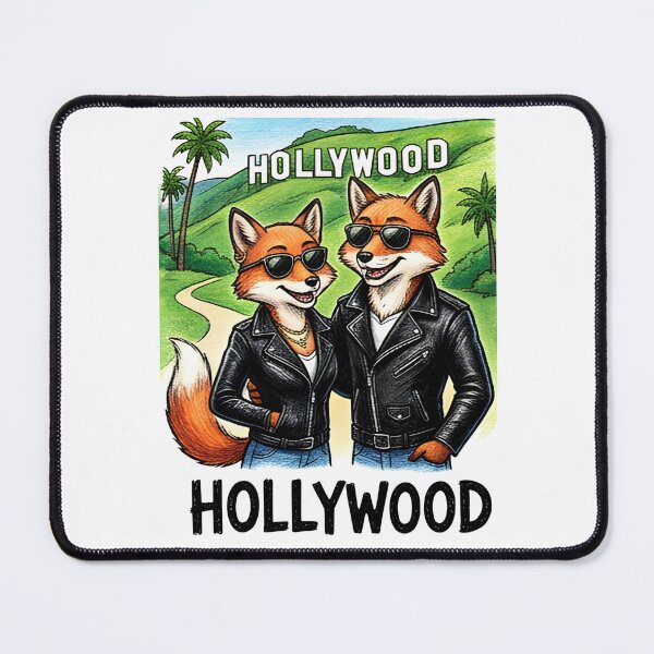 Item preview, Cute Foxes in Hollywood - Matching Varsity Jacket Puppies LA Travel Art designed and sold by TaiwanMemory.