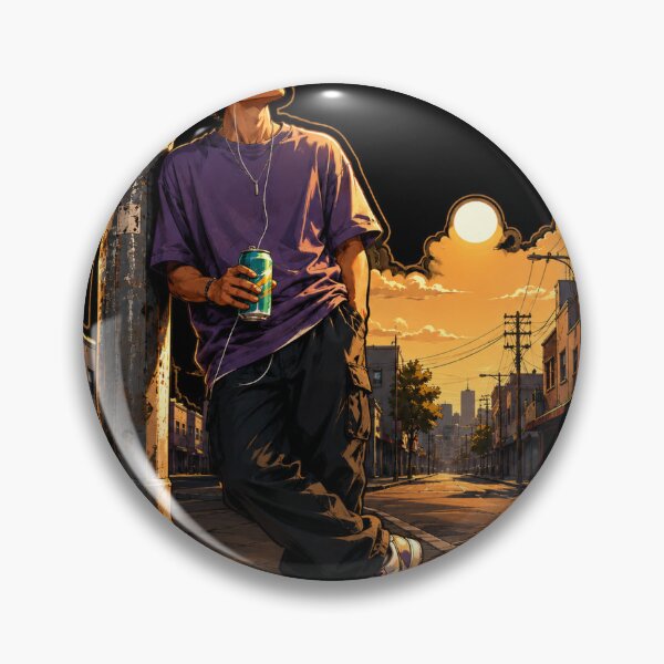 Item preview, Lofi Anime Boy Sunset Street Aesthetic designed and sold by YogiCodeLab.