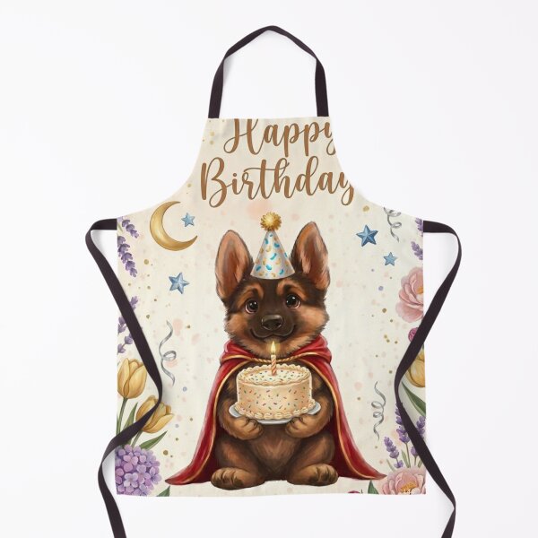 Item preview, Csipesz Cute German Shepherd Birthday Puppy with Cake designed and sold by SilentFlower.