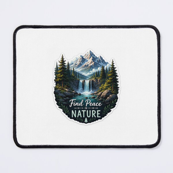 Item preview, Find Peace In Nature Waterfall Mountains designed and sold by YogiCodeLab.