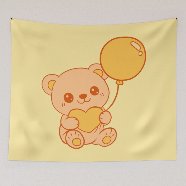 Item preview, Cute Kawaii Orange Teddy Bear designed and sold by Phyllya Design.