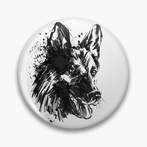 Item preview, German Shepherd Ink Portrait designed and sold by Inkversed.