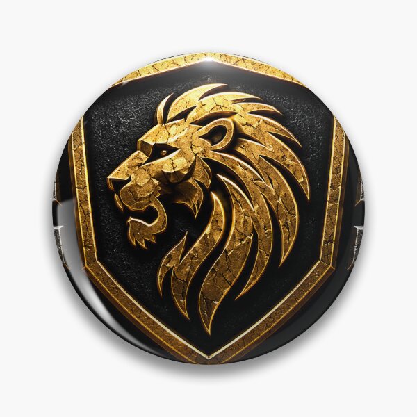 Item preview, Gold Lion Head Crest Winged Shield designed and sold by YogiCodeLab.