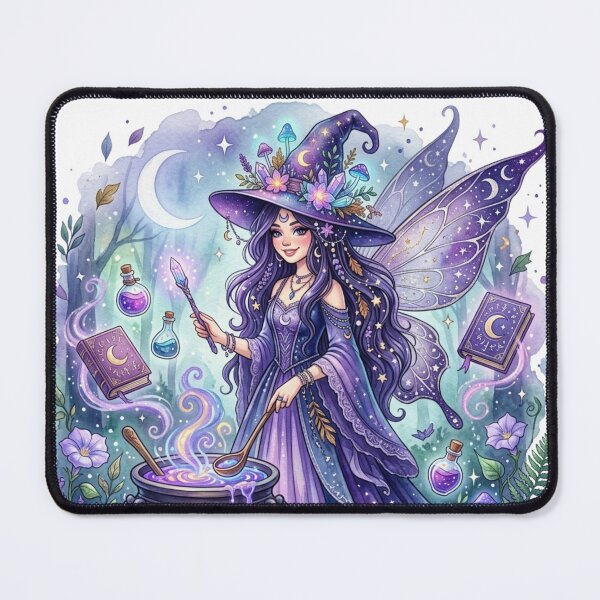 Item preview, Moonspell Potion Fairy – Celestial Witch Watercolor Fantasy Illustration designed and sold by Dream Bloom Gallery.