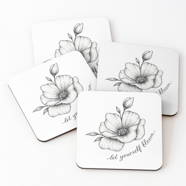 Item preview, Let Yourself Bloom Floral Botanical Drawing designed and sold by SmartMoneyMugs .
