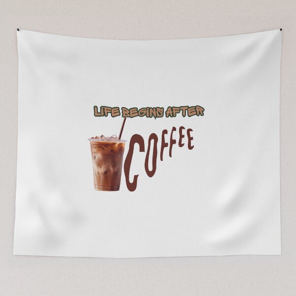 Item preview, Life Begins After Coffee – Funny Coffee Lover Typography Design designed and sold by Kstyle93.