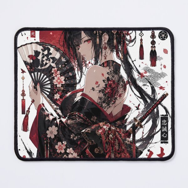 Item preview, Crimson Oni Samurai Anime Girl designed and sold by bashhonkdesign.