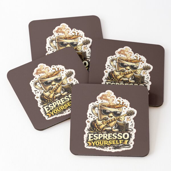 Item preview, Espresso Yourself Funny Coffee Guitar T-Shirt | Coffee Lover Design designed and sold by Kinjaljoshi9999.