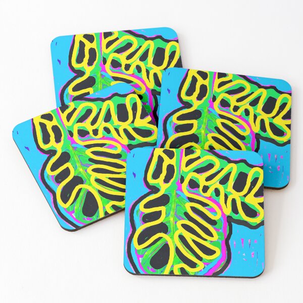 Item preview, 2 Banana Leaves - Neon Blue designed and sold by C. Ames Studio.