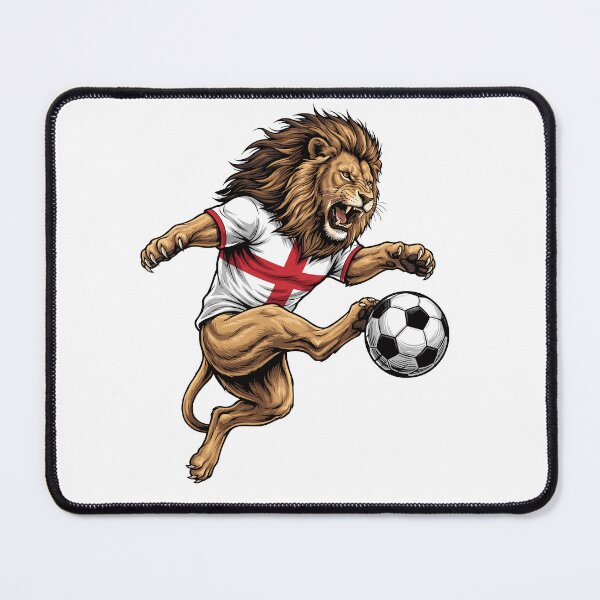 Item preview, Lion Kicking Football Ball England Flag  designed and sold by EverkindInk.