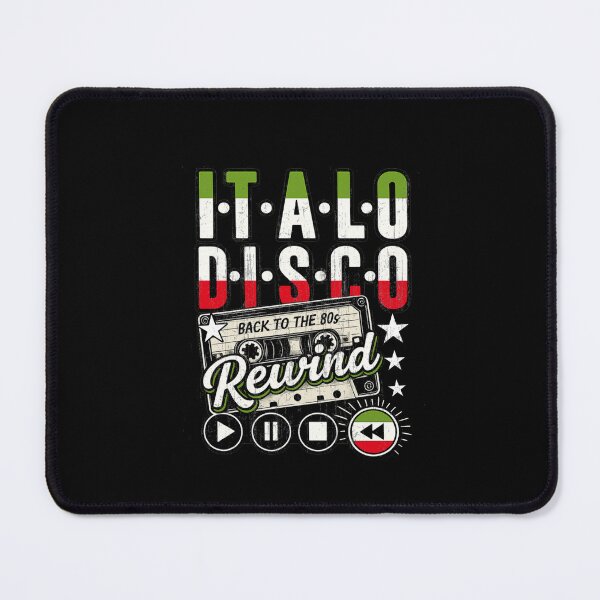 Item preview, Italo Disco Rewind Back To The 80s Distressed Retro Style designed and sold by Graphroad.