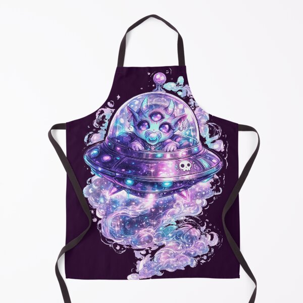 Item preview, Neon Cyber Baby Alien UFO Creepy Cute Art designed and sold by ChaEmm_Studio.