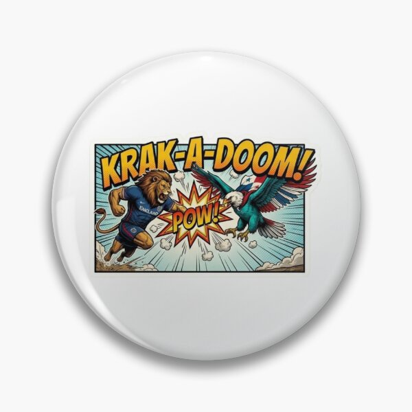 Item preview, England vs Panama KRAK-A-DOOM Comic Sticker — Lion Eagle POW World Cup 2026 Soccer Decal designed and sold by VikrantCreative.