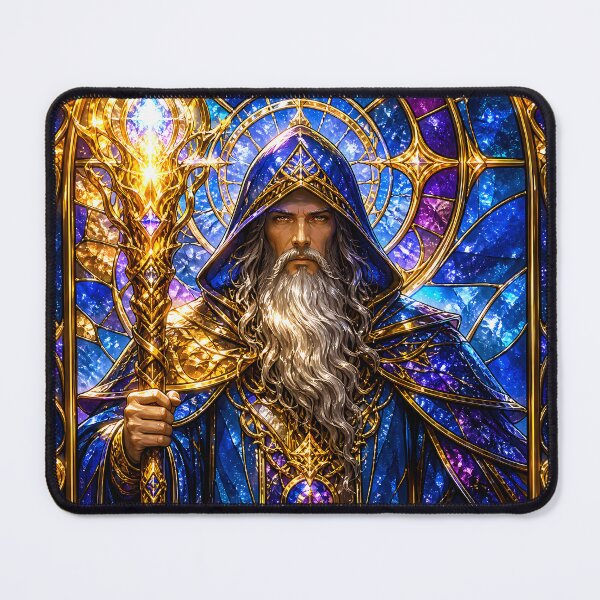 Item preview, Ancient Wizard Stained Glass Fantasy Magic Art designed and sold by LuisWorks.
