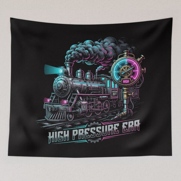 Item preview, Cyberpunk Locomotive High Pressure Era Train Art designed and sold by SplashTastic.