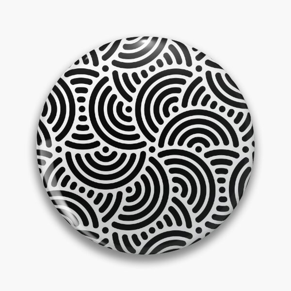 Item preview, Seigaiha Uzushio Vortex - Black & White with Sakura designed and sold by Uzushio-En.