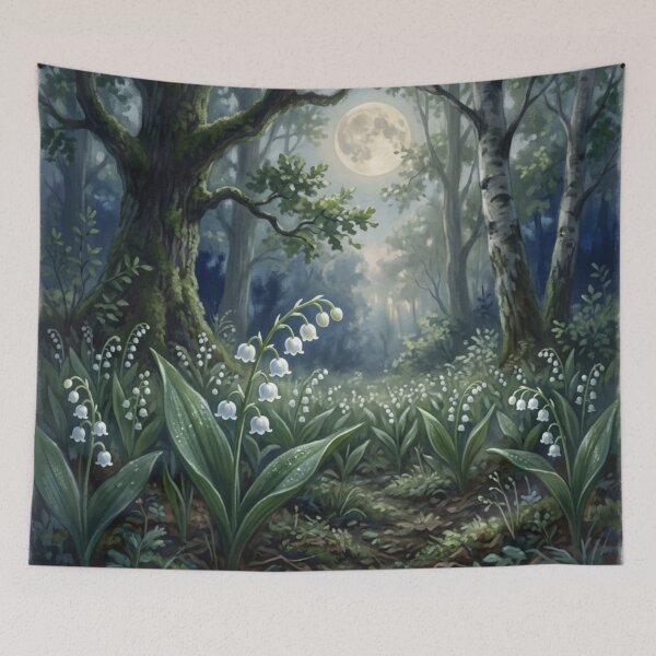Item preview, Lily of the Valley under Full Moon - Enchanted Forest designed and sold by NeyhineAngelionShop.