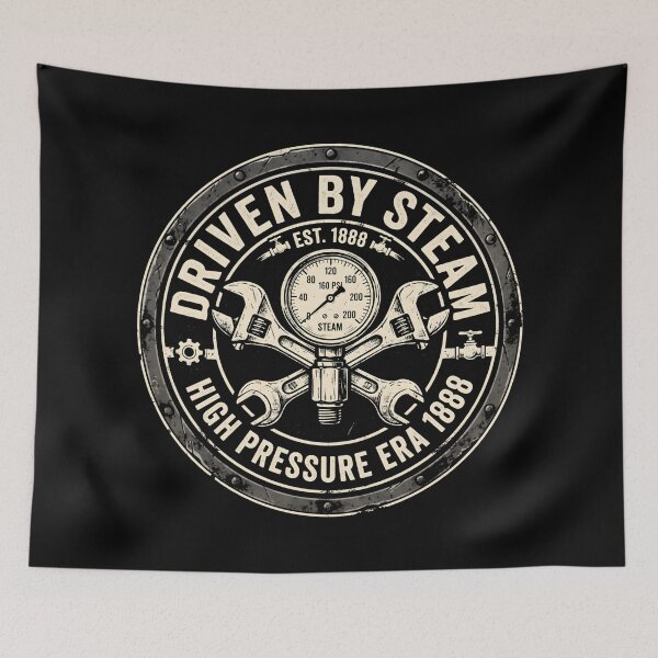 Item preview, Driven By Steam Vintage Workwear Emblem designed and sold by SplashTastic.