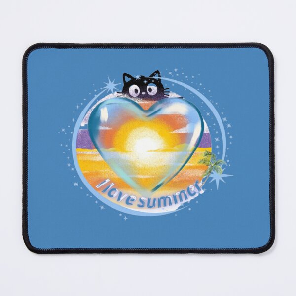 Item preview, Summer Coolers Black Cat I Love Summer Heart Glass designed and sold by hoodiehood.