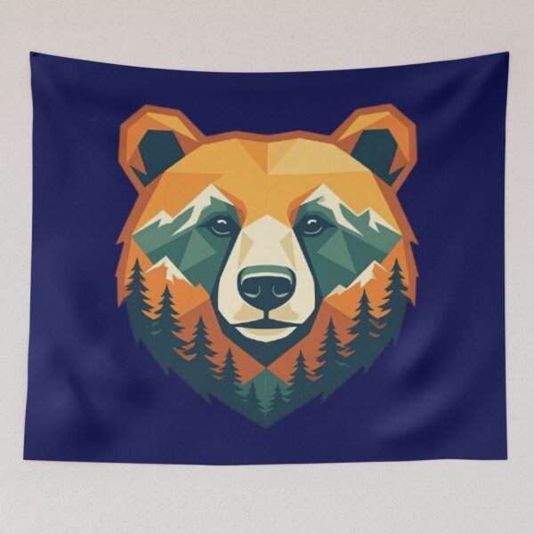Item preview, Geometric Bear Mountain Forest — Low Poly Wildlife Nature T-Shirt designed and sold by HopeAndHustle.