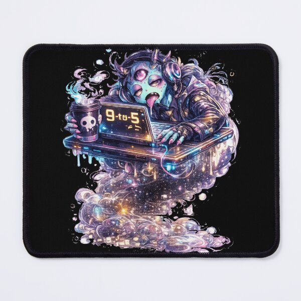 Item preview, Cyberpunk Alien Office Worker 9-to-5 Tired Art designed and sold by ChaEmm_Studio.