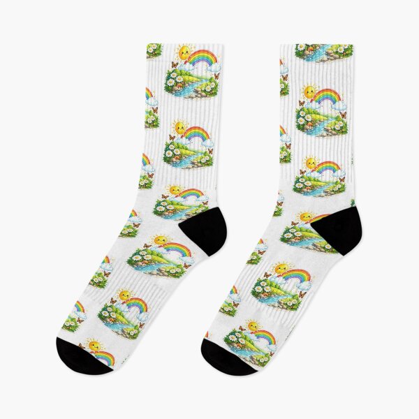 Item preview, Beautiful Nature Landscape PNG | Rainbow, River & Flowers Sticker | Cute Nature Illustration designed and sold by Ishratparween11.