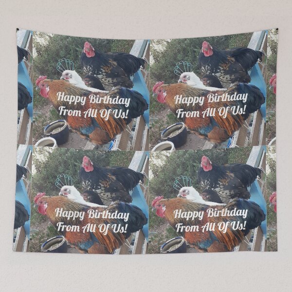Item preview, Funny Chickens Happy Birthday From All Of Us designed and sold by Sarah  Rajkotwala.