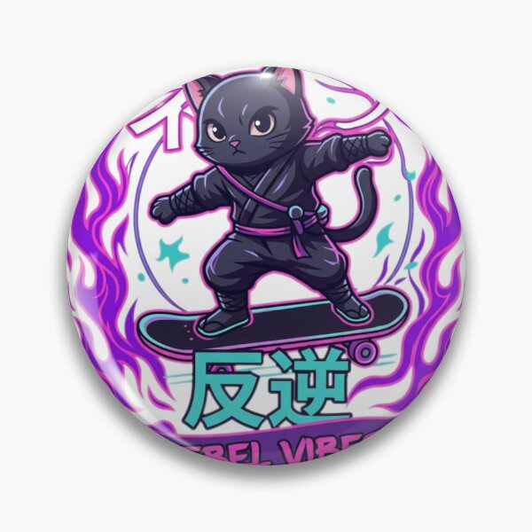 Item preview, Black ninja cat on skateboard designed and sold by Ahmedsyde.