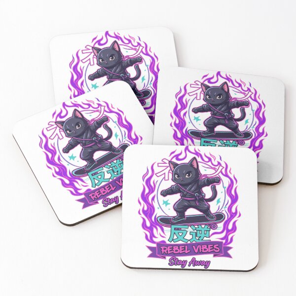 Item preview, Black ninja cat on skateboard designed and sold by Ahmedsyde.
