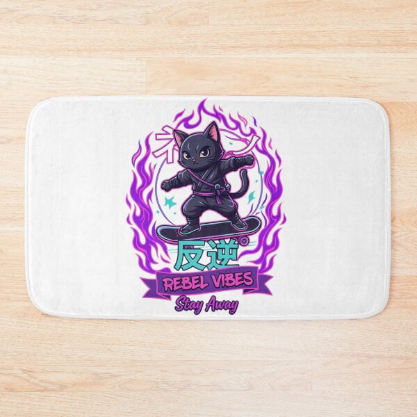 Item preview, Black ninja cat on skateboard designed and sold by Ahmedsyde.