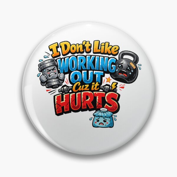 Item preview, I Don't Like Working Out Cuz It Hurts Funny Gym Quote T-Shirt Design designed and sold by CreativeNest Prints.