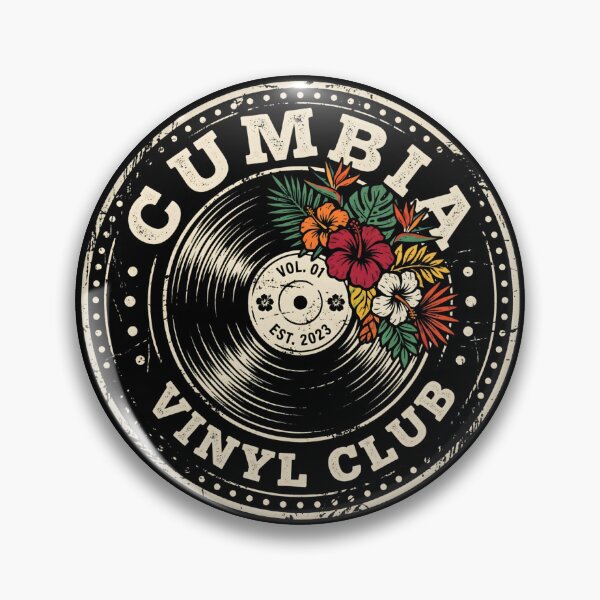 Item preview, Cumbia Vinyl Club Tropical Record Badge designed and sold by SplashTastic.