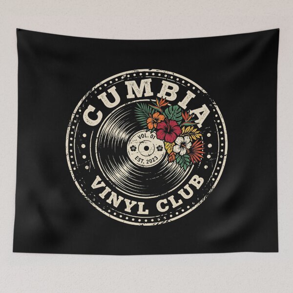 Item preview, Cumbia Vinyl Club Tropical Record Badge designed and sold by SplashTastic.