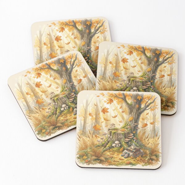Item preview, Autumn Woodland Mushroom Watercolor Cottagecore Art designed and sold by CalmCapy Co.