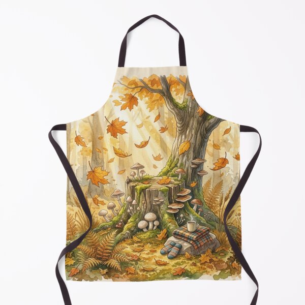 Item preview, Autumn Woodland Mushroom Watercolor Cottagecore Art designed and sold by CalmCapy Co.