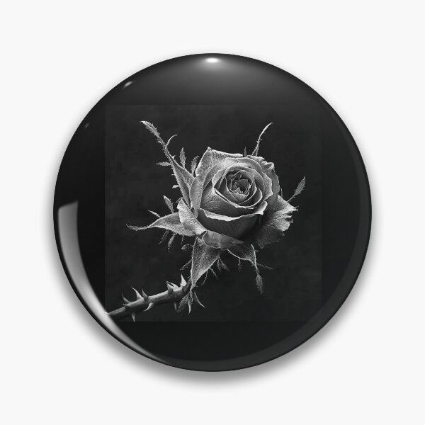 Item preview, Elegant Black and White Rose in Bloom designed and sold by inkoutninja.