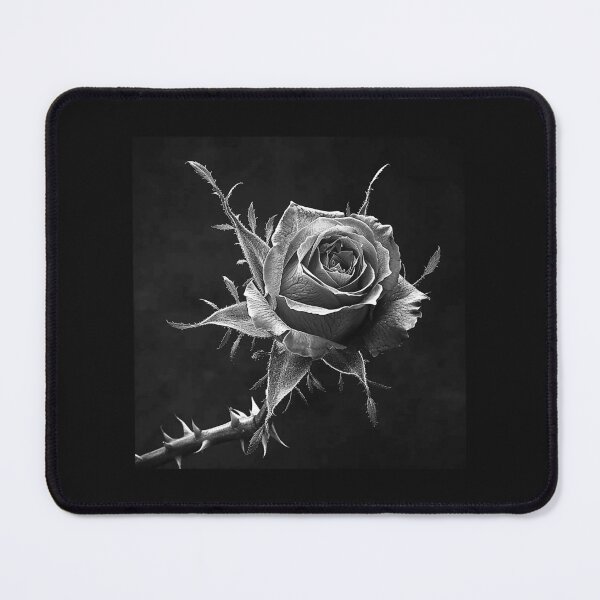 Item preview, Elegant Black and White Rose in Bloom designed and sold by inkoutninja.