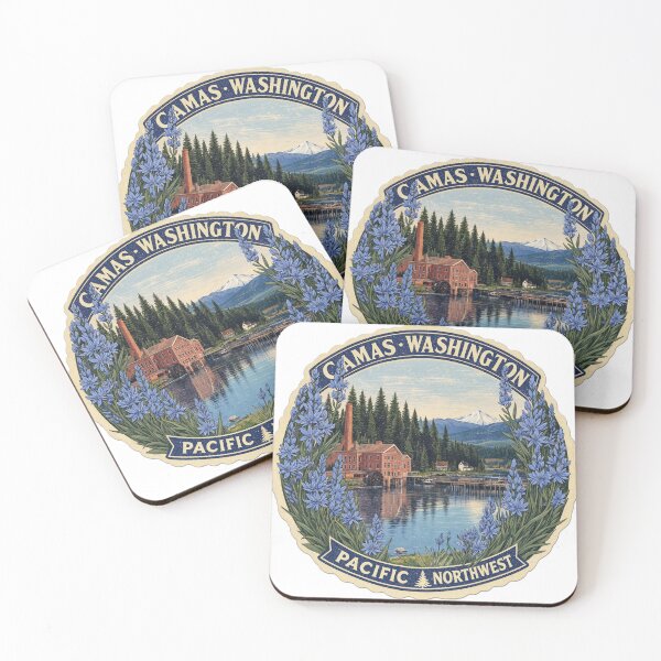 Item preview, Camas Washington Wildflower Badge Pacific Northwest  designed and sold by JIGUWORLD.