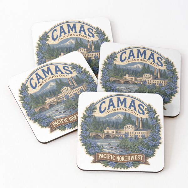 Item preview, Camas Washington Wildflower Badge Pacific Northwest  designed and sold by JIGUWORLD.