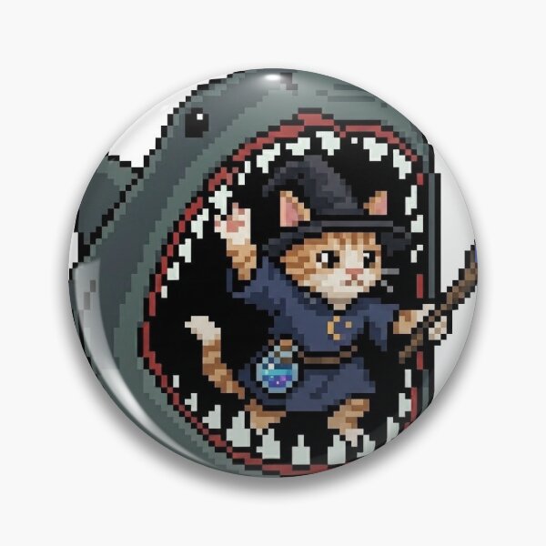 Item preview, Witch Cat Inside the Shark — Coolest Entrance Ever designed and sold by Matilda Pixel.