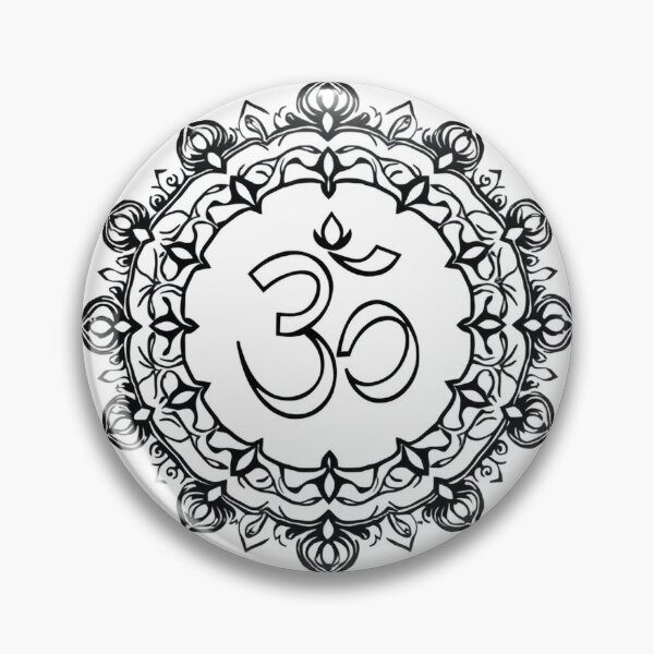 Item preview, Ornamental Om Symbol Mandala Line Art - Modern Gra designed and sold by QuirkThreadsCo.
