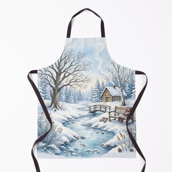 Item preview, Enchanted Woodland Winter Watercolor Cottagecore Art designed and sold by CalmCapy Co.