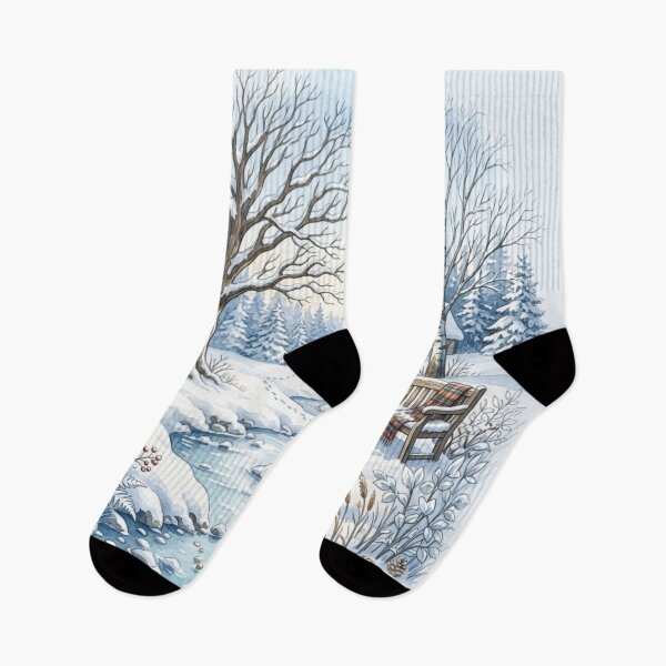 Item preview, Enchanted Woodland Winter Watercolor Cottagecore Art designed and sold by CalmCapy Co.