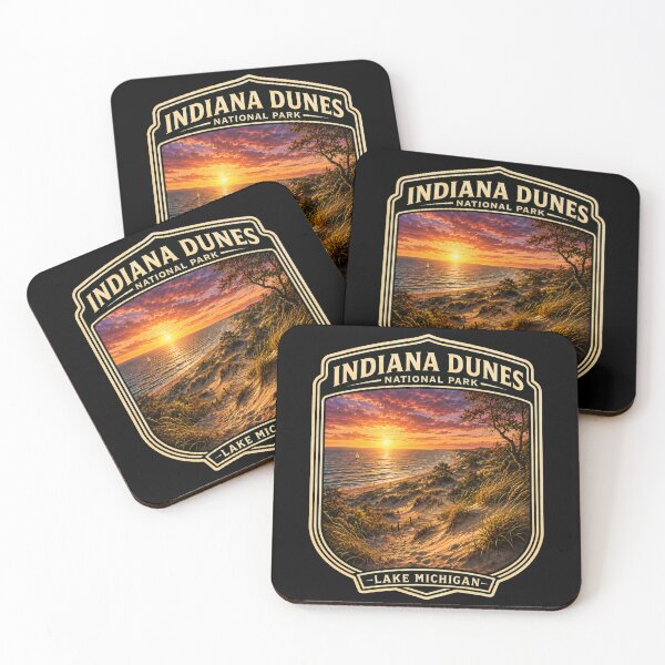 Item preview, Indiana Dunes National Park Lake Michigan Shield Badge Sticker | Hidden Bigfoot Art designed and sold by Swanny's Custom T-shirt and Gift Designs.