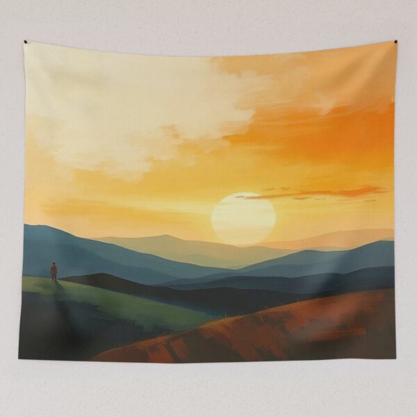 Item preview, Minimalist Landscape Nature Sunset Art  designed and sold by AllAroundArtist.
