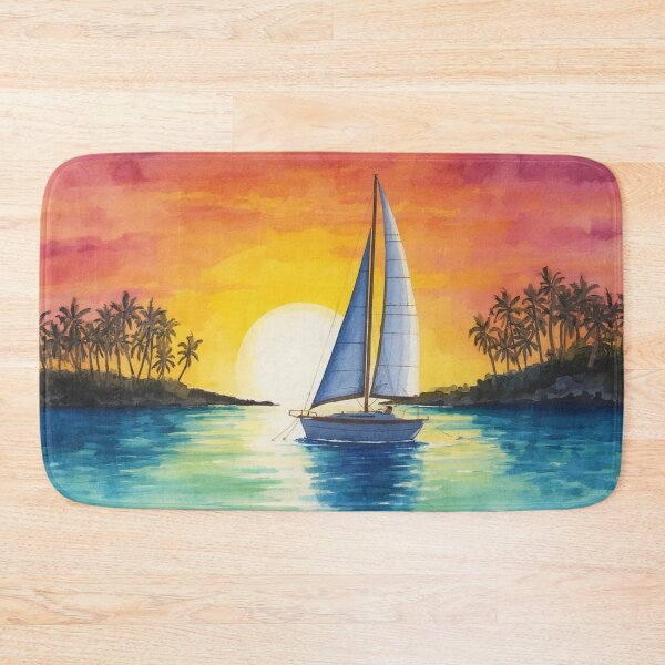 Item preview, Sailboat Colorful Sunset designed and sold by SeaStarAlex.
