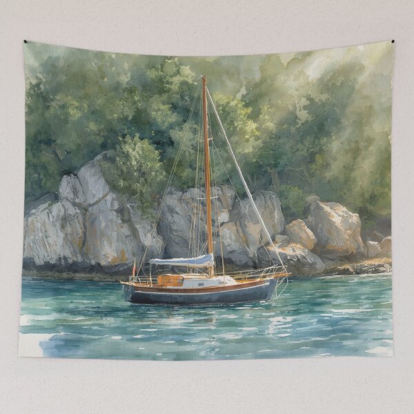 Item preview, Sailboat Travel Art designed and sold by SeaStarAlex.